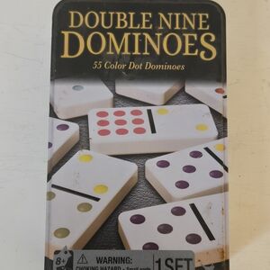 Double Nine Dominoes Set with Color Dots